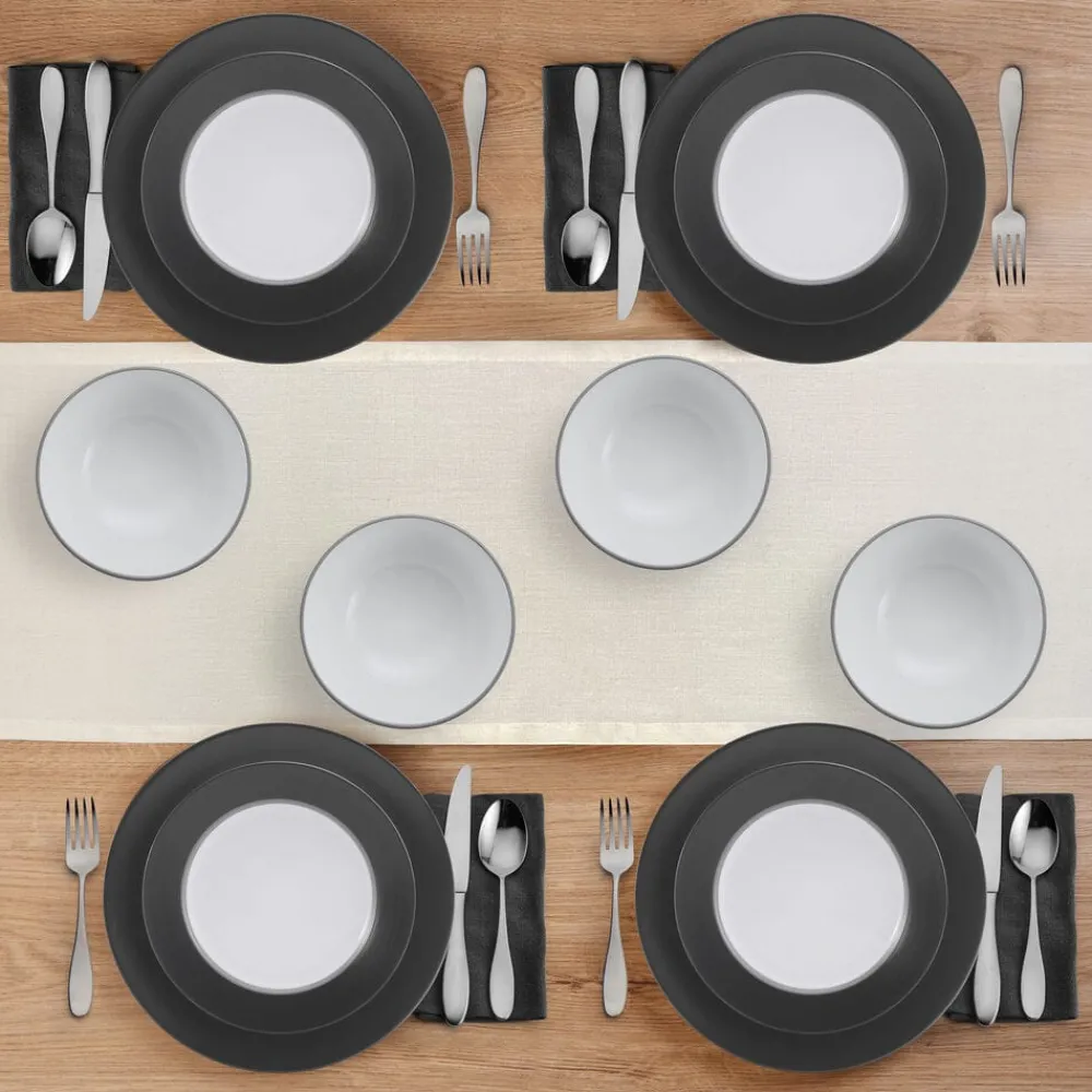 Pfaltzgraff® Grayson Charcoal 12 Piece Dinnerware Set, Service for 4- Dinnerware Service For 4