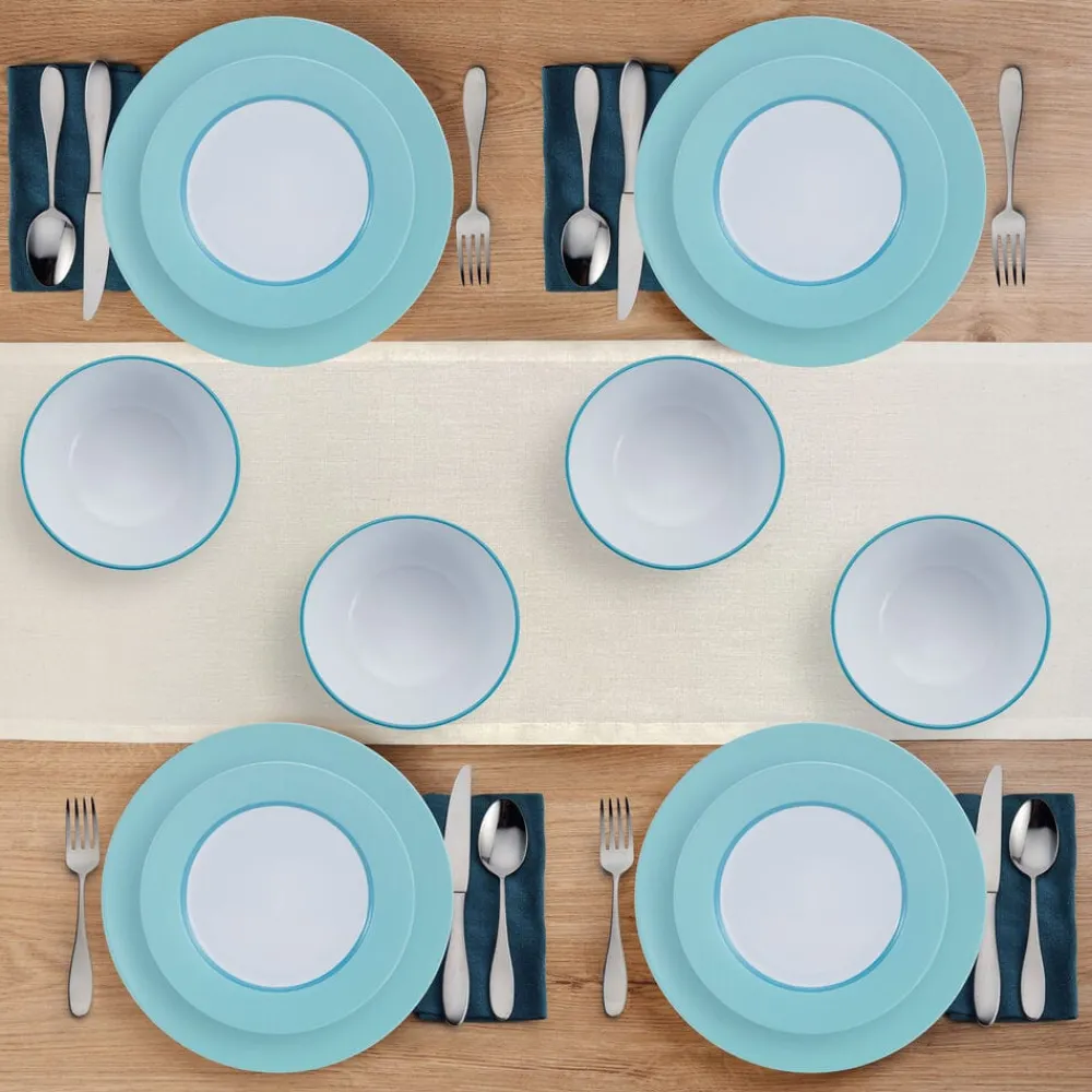 Pfaltzgraff® Grayson Teal 12 Piece Dinnerware Set, Service for 4- Dinnerware Service For 4