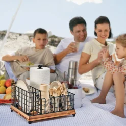 Gourmet Basics® Grid Hostess Picnic Storage Caddy- Buffet Caddies