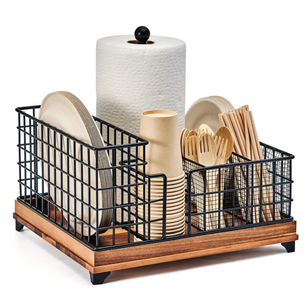 Gourmet Basics® Grid Hostess Picnic Storage Caddy- Buffet Caddies