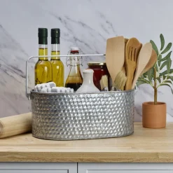 Towle® Living Hammered Galvanized Metal Caddy- Flatware Caddies
