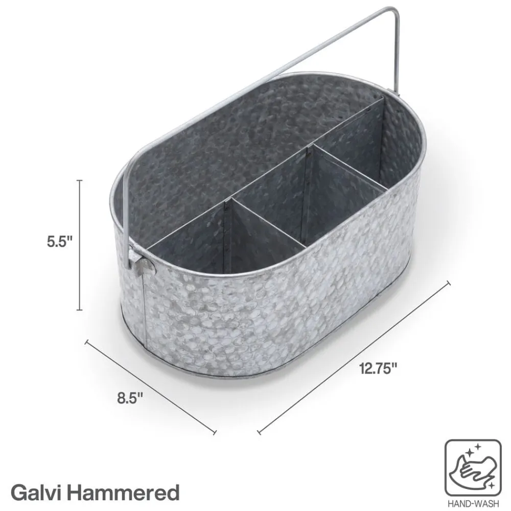 Towle® Living Hammered Galvanized Metal Caddy- Flatware Caddies