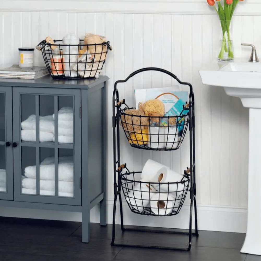Gourmet Basics® Harbor Adjustable Standing Storage Rack- Fruit And Storage Baskets
