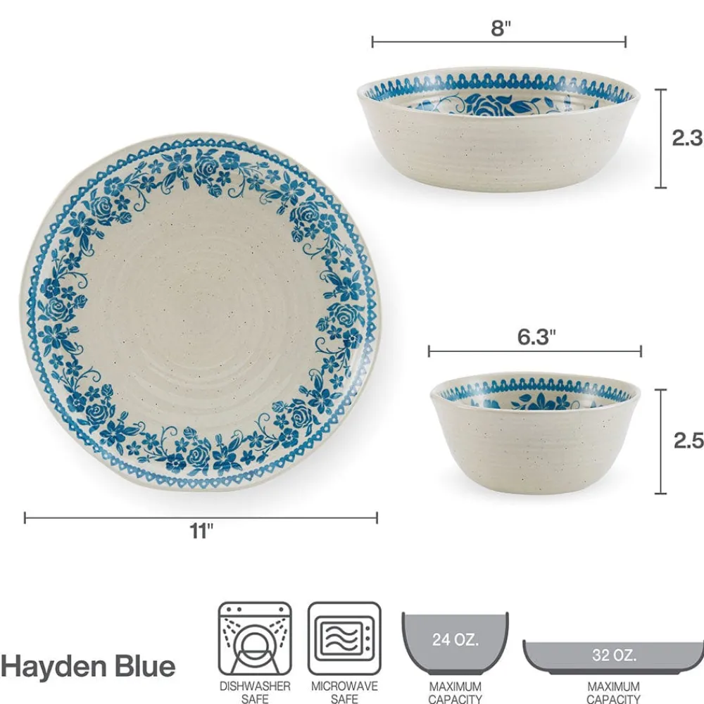 Pfaltzgraff® Hayden Blue 12 Piece Dinnerware Set, Service for 4- Dinnerware Service For 4