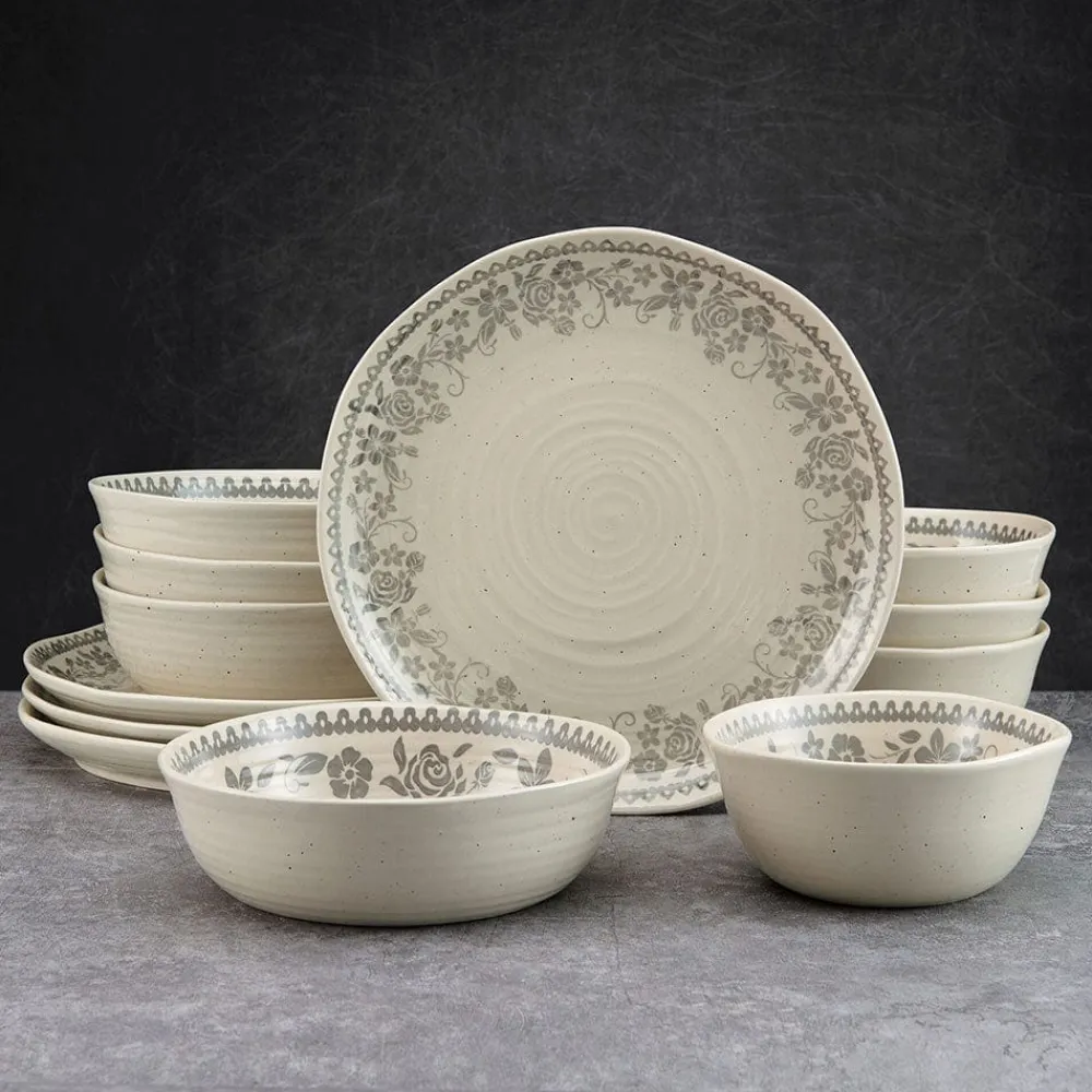Pfaltzgraff® Hayden Grey 12 Piece Dinnerware Set, Service for 4- Dinnerware Service For 4