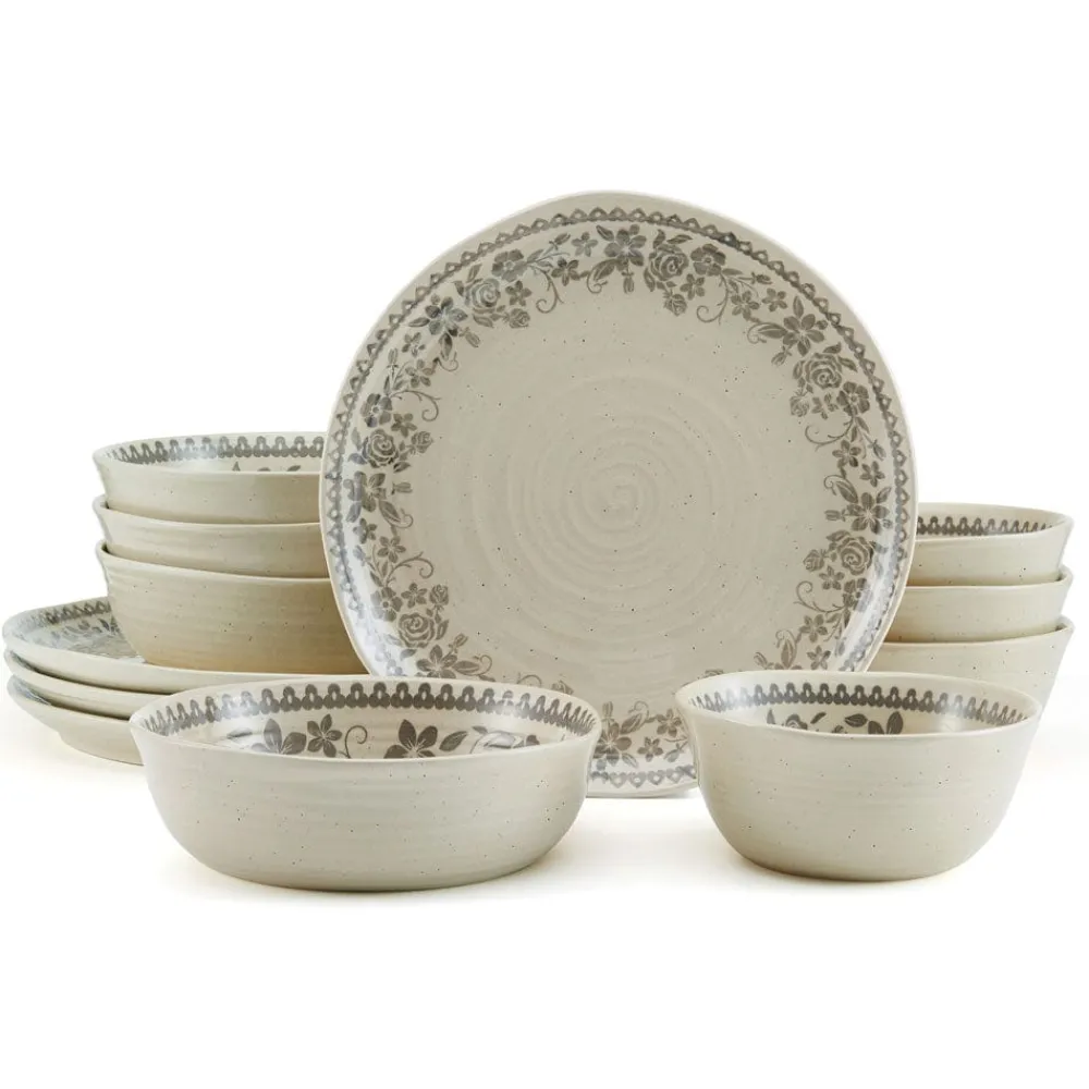 Pfaltzgraff® Hayden Grey 12 Piece Dinnerware Set, Service for 4- Dinnerware Service For 4