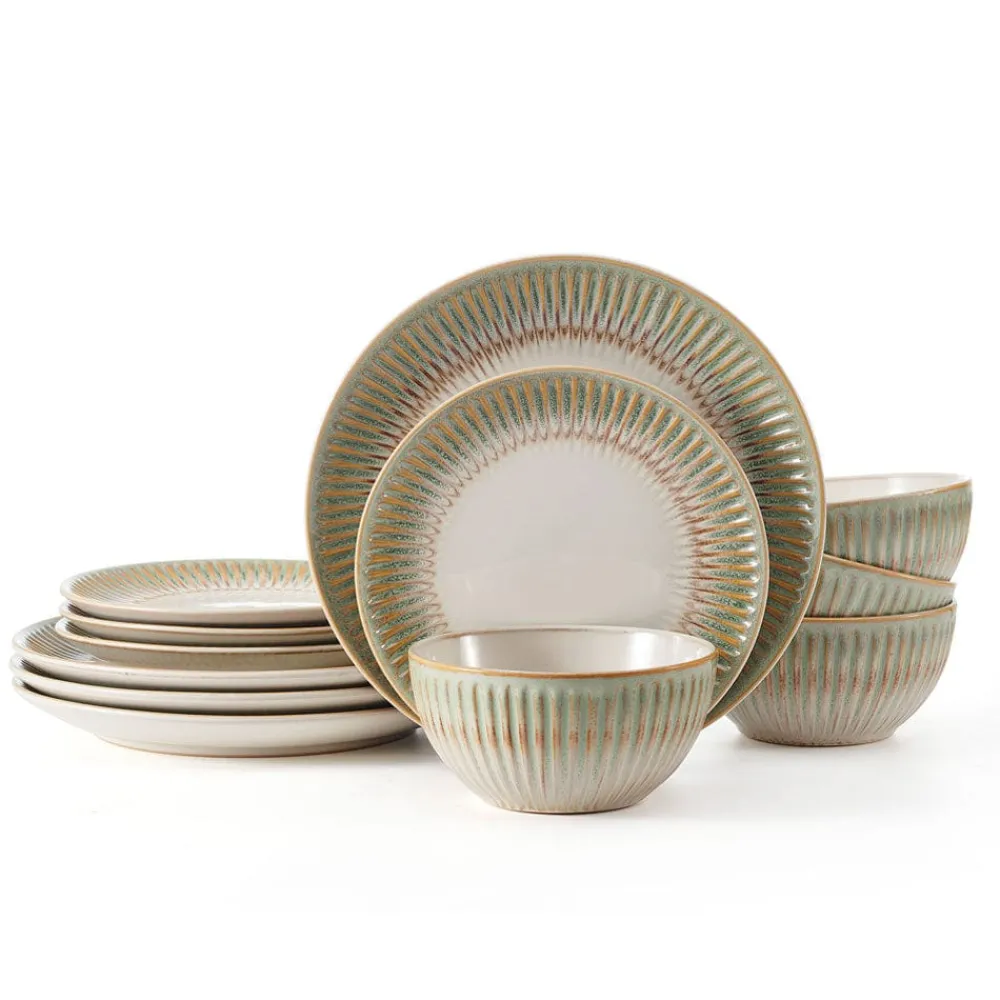 Pfaltzgraff® Hensley Green 12 Piece Dinnerware Set, Service for 4- Dinnerware Service For 4