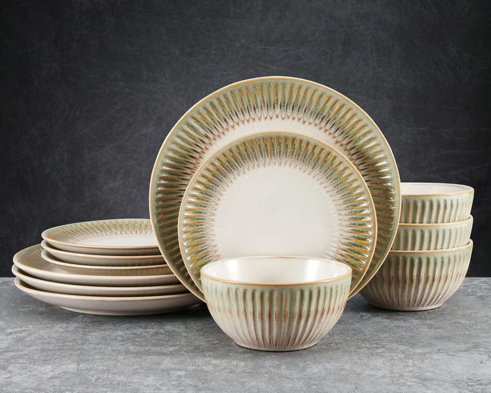 Pfaltzgraff® Hensley Green 12 Piece Dinnerware Set, Service for 4- Dinnerware Service For 4