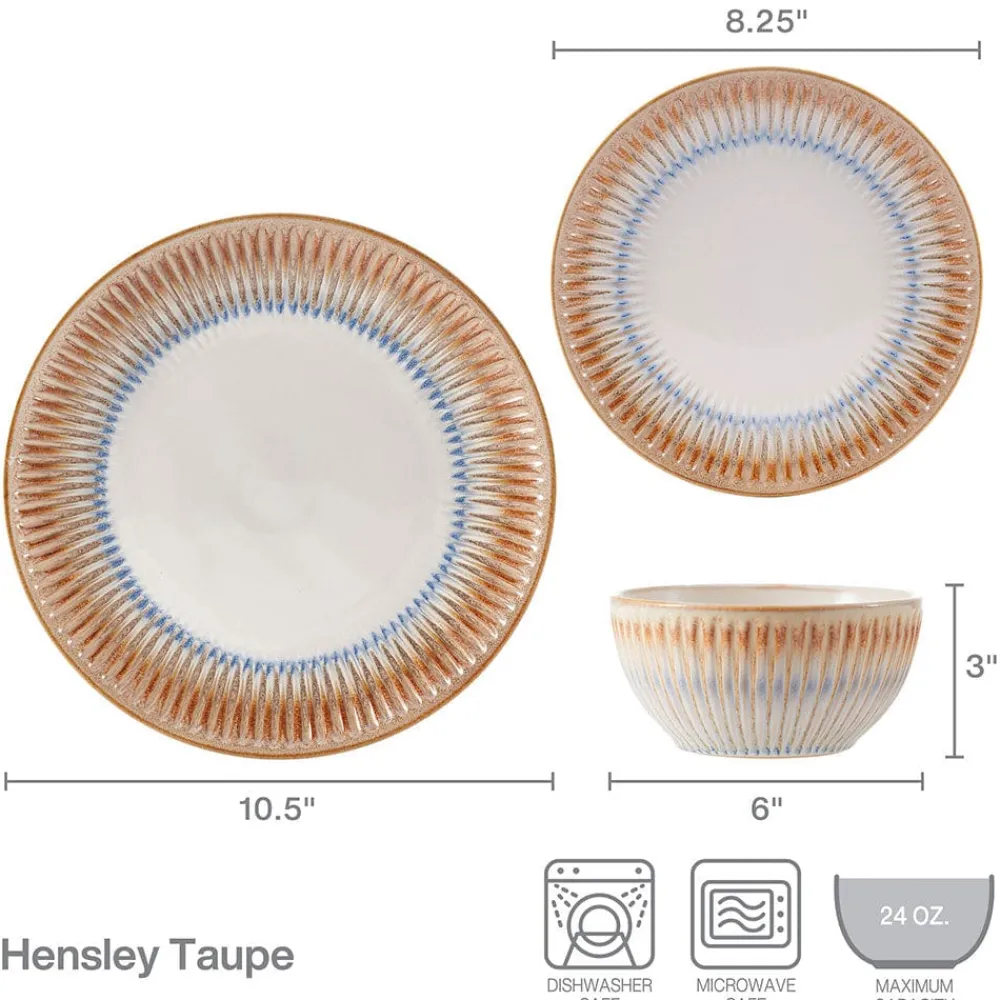 Pfaltzgraff® Hensley Taupe 12 Piece Dinnerware Set, Service for 4- Dinnerware Service For 4
