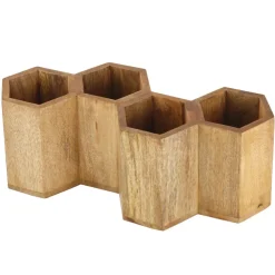 Gourmet Basics® Hex Wood Flatware Storage Caddy- Flatware Caddies