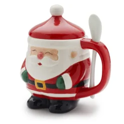 Pfaltzgraff® Holiday Covered Santa Mug with Spoon- Coffee Mugs