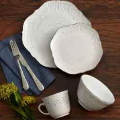 Pfaltzgraff® Isabella Gray 16 Piece Dinnerware Set, Service for 4- Dinnerware Service For 4