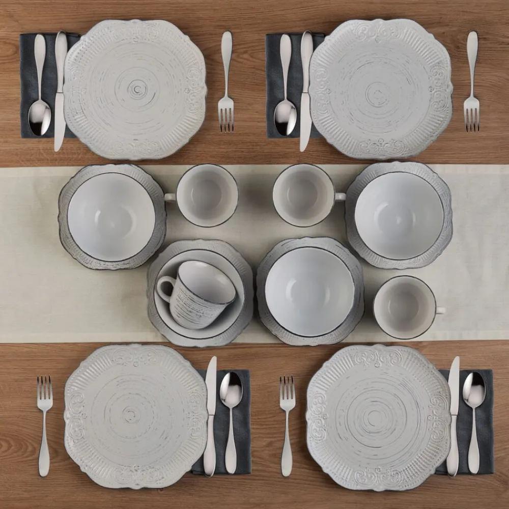 Pfaltzgraff® Isabella Gray 16 Piece Dinnerware Set, Service for 4- Dinnerware Service For 4