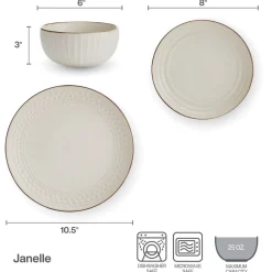 Pfaltzgraff® Janelle 12 Piece Dinnerware Set, Service for 4- Dinnerware Service For 4