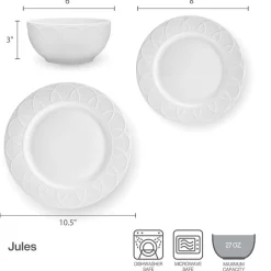 Pfaltzgraff® Jules 12 Piece Dinnerware Set, Service for 4- Dinnerware Service For 4