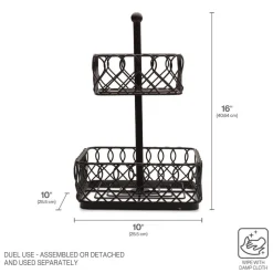 Gourmet Basics® Juliette 2 Tier Storage Basket- Fruit And Storage Baskets