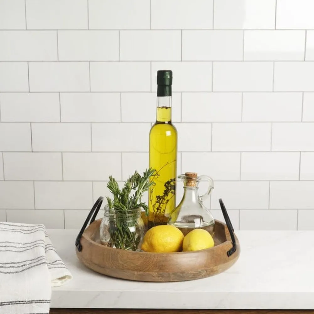 Gourmet Basics® Knox Mango Wood Serve Tray- Fruit And Storage Baskets