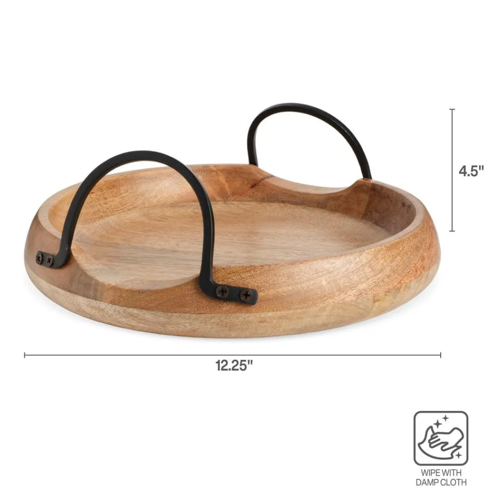 Gourmet Basics® Knox Mango Wood Serve Tray- Fruit And Storage Baskets