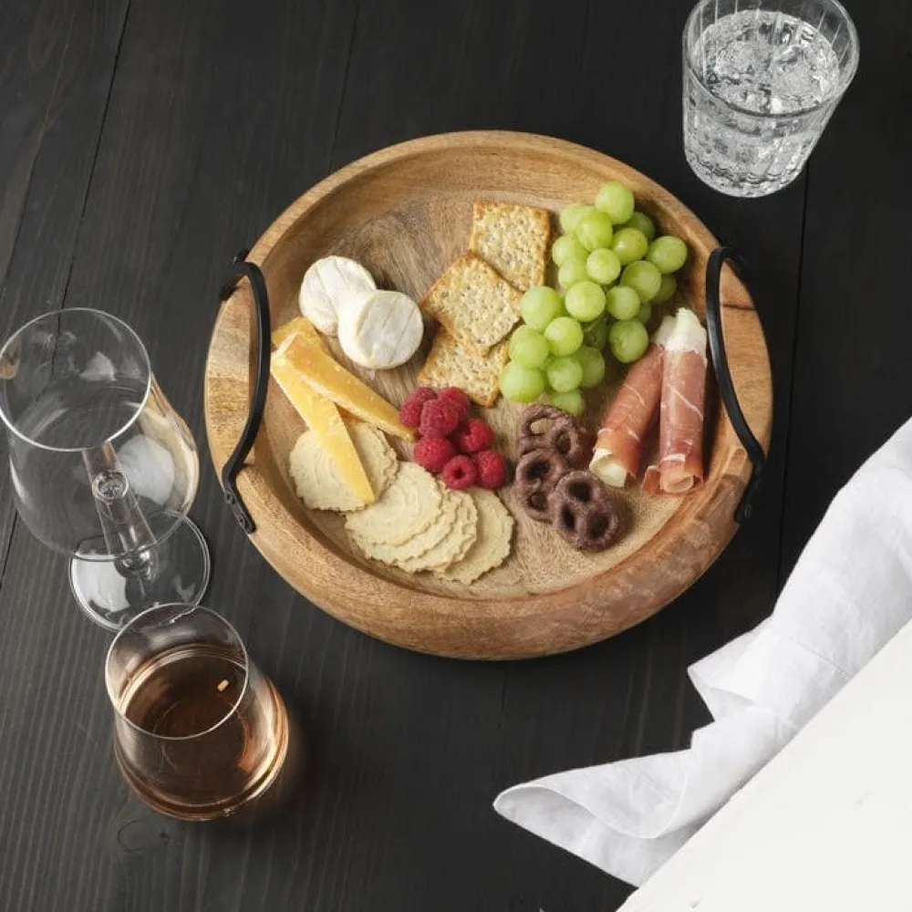 Gourmet Basics® Knox Mango Wood Serve Tray- Fruit And Storage Baskets