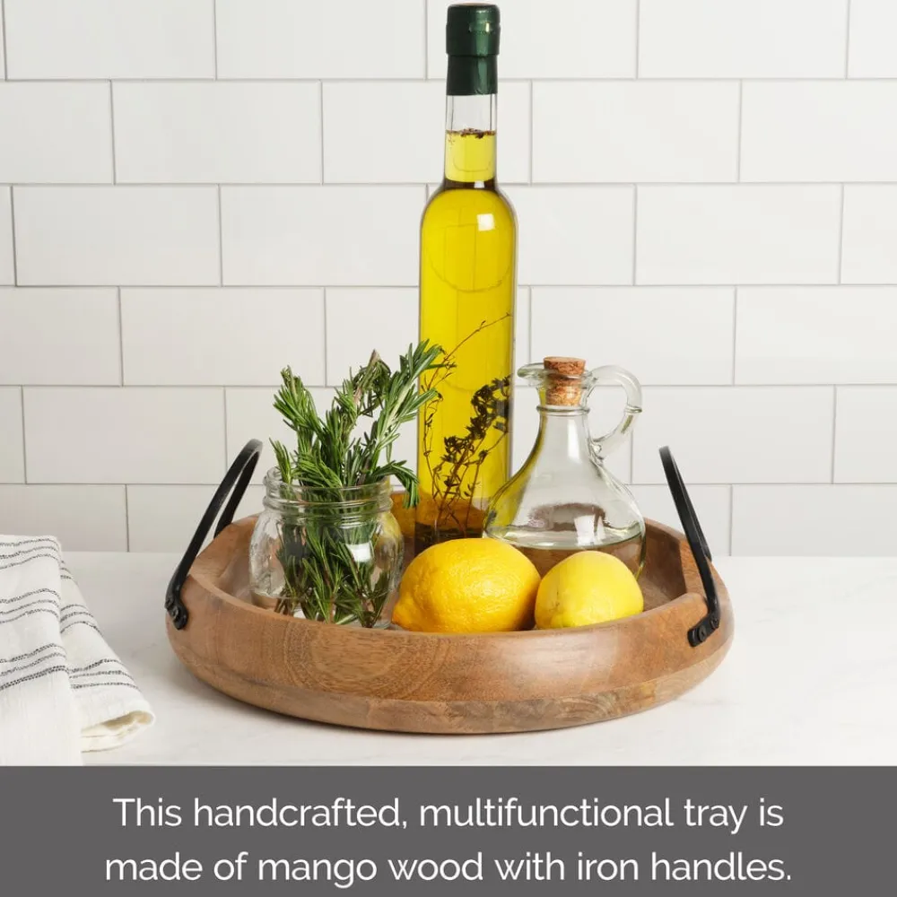 Gourmet Basics® Knox Mango Wood Serve Tray- Fruit And Storage Baskets