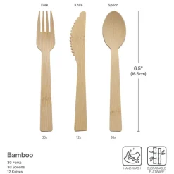 International® Silver Let's Eat 72 Piece Bamboo Flatware Set- Sets
