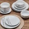 Studio Nova Linear Symphony 12 Piece Dinnerware Set, Service for 4- Dinnerware Service For 4