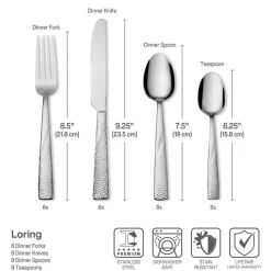 International® Silver Loring 34 Piece Flatware Set, Service for 8- Sets