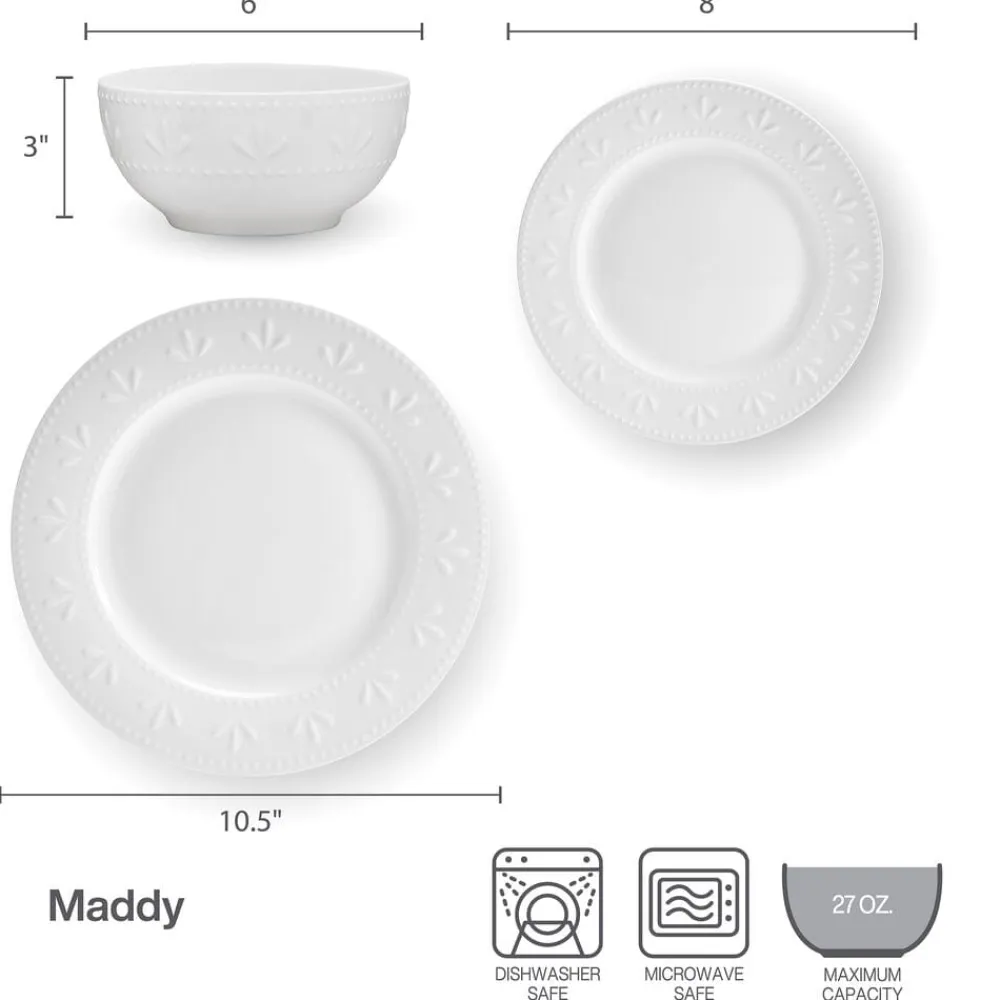 Pfaltzgraff® Maddy 12 Piece Dinnerware Set, Service for 4- Dinnerware Service For 4