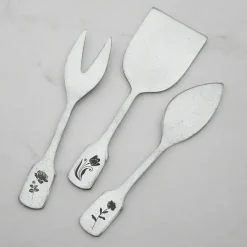 Towle® Living Matte Floral 3 Piece Cheese Spreader Set- Openstock