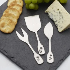 Towle® Living Matte Floral 3 Piece Cheese Spreader Set- Openstock