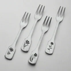 Towle® Living Matte Floral Set of 4 Appetizer Forks- Openstock|Sets