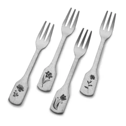 Towle® Living Matte Floral Set of 4 Appetizer Forks- Openstock|Sets
