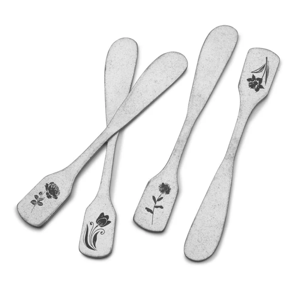 Towle® Living Matte Floral Set of 4 Spreaders- Openstock