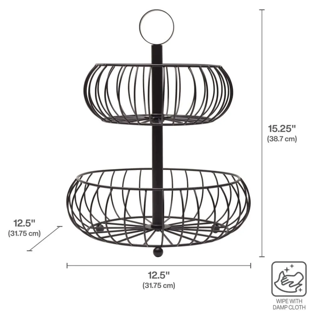 Gourmet Basics® Monroe 2 Tier Fruit Storage Basket- Fruit And Storage Baskets