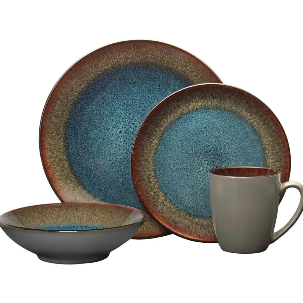 Pfaltzgraff® Monroe Blue 16 Piece Dinnerware Set, Service for 4- Dinnerware Service For 4