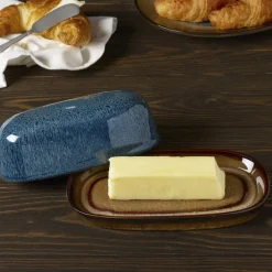 Pfaltzgraff® Monroe Blue Covered Butter Dish- Butter Dishes