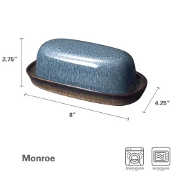 Pfaltzgraff® Monroe Blue Covered Butter Dish- Butter Dishes