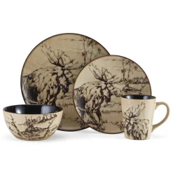 Mossy Oak® Mossy Oak Animal Print 16 Piece Dinnerware Set, Service for 4- Dinnerware Service For 4