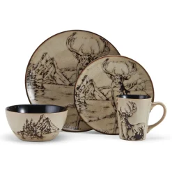Mossy Oak® Mossy Oak Animal Print 16 Piece Dinnerware Set, Service for 4- Dinnerware Service For 4