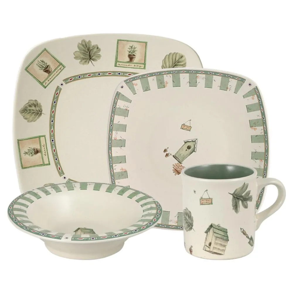 Pfaltzgraff® Naturewood® Square Dinnerware Set- Dinnerware Service For 8|Dinnerware Service For 4