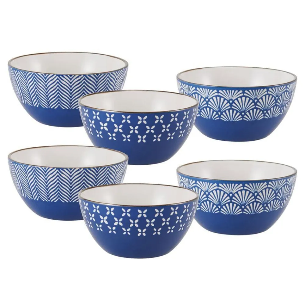Pfaltzgraff® Navy Set of 6 Soup Cereal Bowls, Assorted- Soup Cereal Bowls