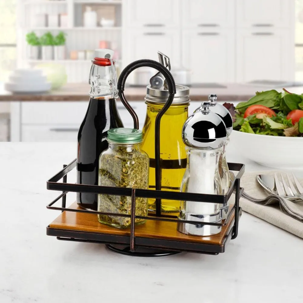Gourmet Basics® Nova Rotating Condiment Caddy- Fruit And Storage Baskets|Buffet Caddies