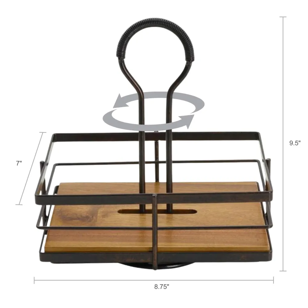 Gourmet Basics® Nova Rotating Condiment Caddy- Fruit And Storage Baskets|Buffet Caddies