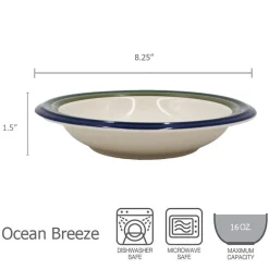 Pfaltzgraff® Ocean Breeze Set of 4 Rim Soup Bowls- Soup Cereal Bowls