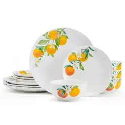 Studio Nova Oranges 12 Piece Dinnerware Set, Service for 4- Dinnerware Service For 4