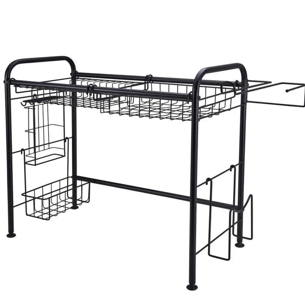 Gourmet Basics® Over the Sink 2 Tier Organizer Dish Drying Rack, 31 Inch- Fruit And Storage Baskets