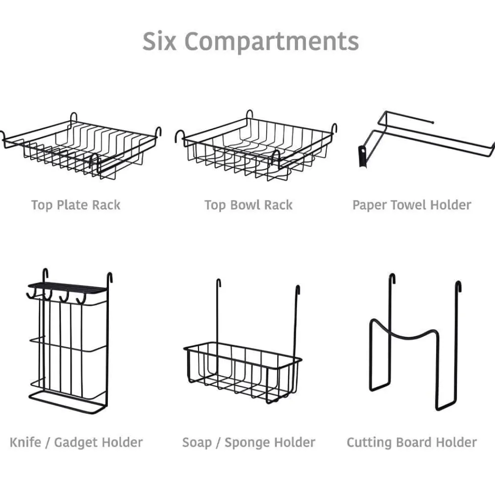Gourmet Basics® Over the Sink 2 Tier Organizer Dish Drying Rack, 31 Inch- Fruit And Storage Baskets