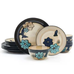 Pfaltzgraff® Painted Butterfly Blue 12 Piece Dinnerware Set, Service for 4- Dinnerware Service For 4