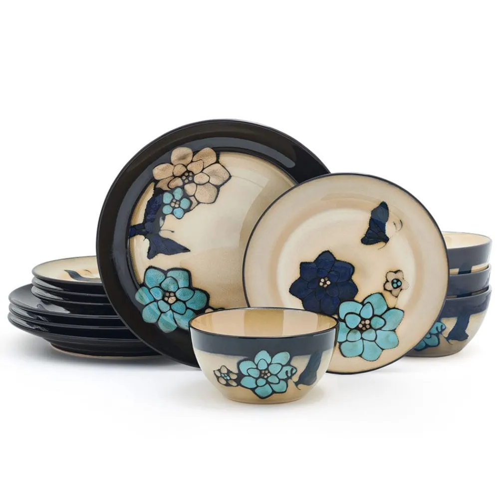 Pfaltzgraff® Painted Butterfly Blue 12 Piece Dinnerware Set, Service for 4- Dinnerware Service For 4