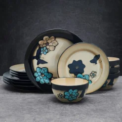 Pfaltzgraff® Painted Butterfly Blue 12 Piece Dinnerware Set, Service for 4- Dinnerware Service For 4